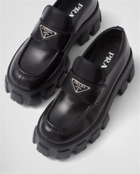 prada womens loafers|prada monolith loafers women.